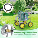 Garden Hose Reel Cart Metal Hose Cart with 4 Wheels and Storage Basket by LJGDeals