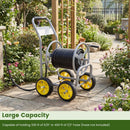Garden Hose Reel Cart 4 Wheels Heavy-Duty Metal Water Hose Organizer Portable by LJGDeals