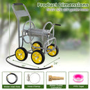 Garden Hose Reel Cart 4 Wheels Heavy-Duty Metal Water Hose Organizer Portable by LJGDeals