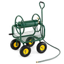 Garden Hose Reel Cart 300 Feet Large Capacity with 4 Wheels and Storage Basket-Gray by LJGDeals