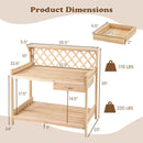 Garden Potting Bench Table Wooden Planting Workstation with Lattice Trellis by LJGDeals