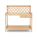 Garden Potting Bench Table Wooden Planting Workstation with Lattice Trellis by LJGDeals