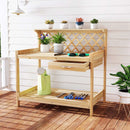 Garden Potting Bench Table Wooden Planting Workstation with Lattice Trellis by LJGDeals