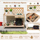 Garden Potting Bench Table Wooden Planting Workstation with Lattice Trellis by LJGDeals
