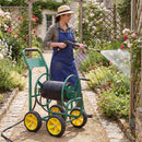 Garden Hose Reel Cart 4 Wheels Heavy-Duty Metal Water Hose Organizer Portable by LJGDeals