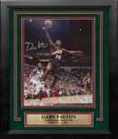 Gary Payton in Action Seattle SuperSonics Autographed 8" x 10" Framed Basketball Photo by Dynasty Sports & Framing