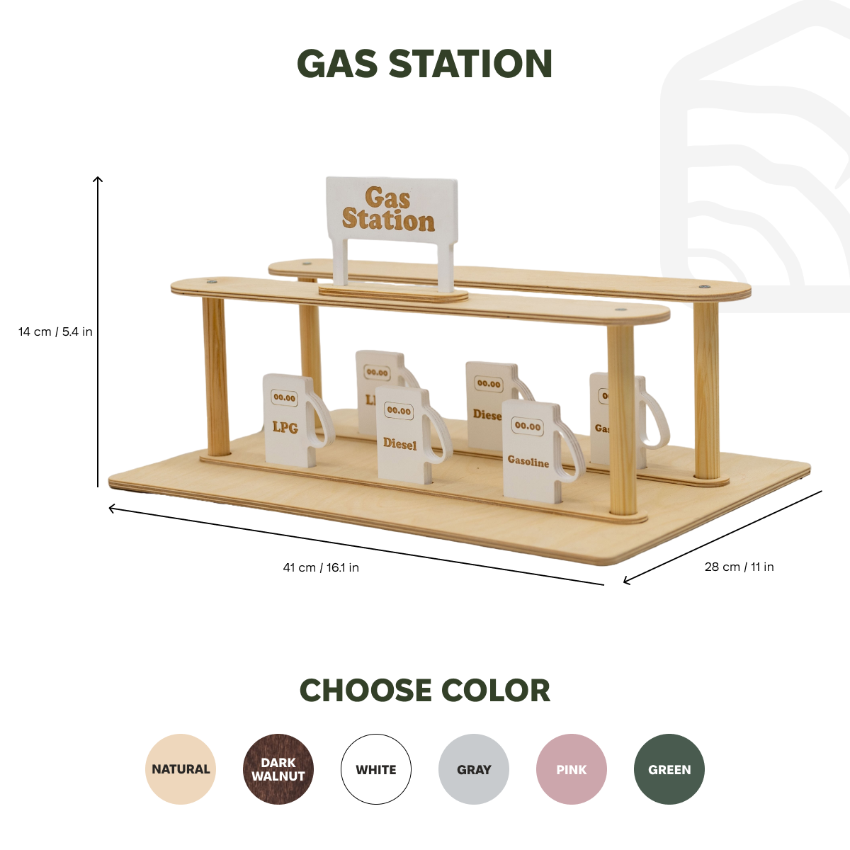 Wooden Gas Station Toy, photo 9 of 13