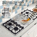 30/36 Inch Gas Cooktop with 4/6 Powerful Burners and ABS Knobs by LJGDeals