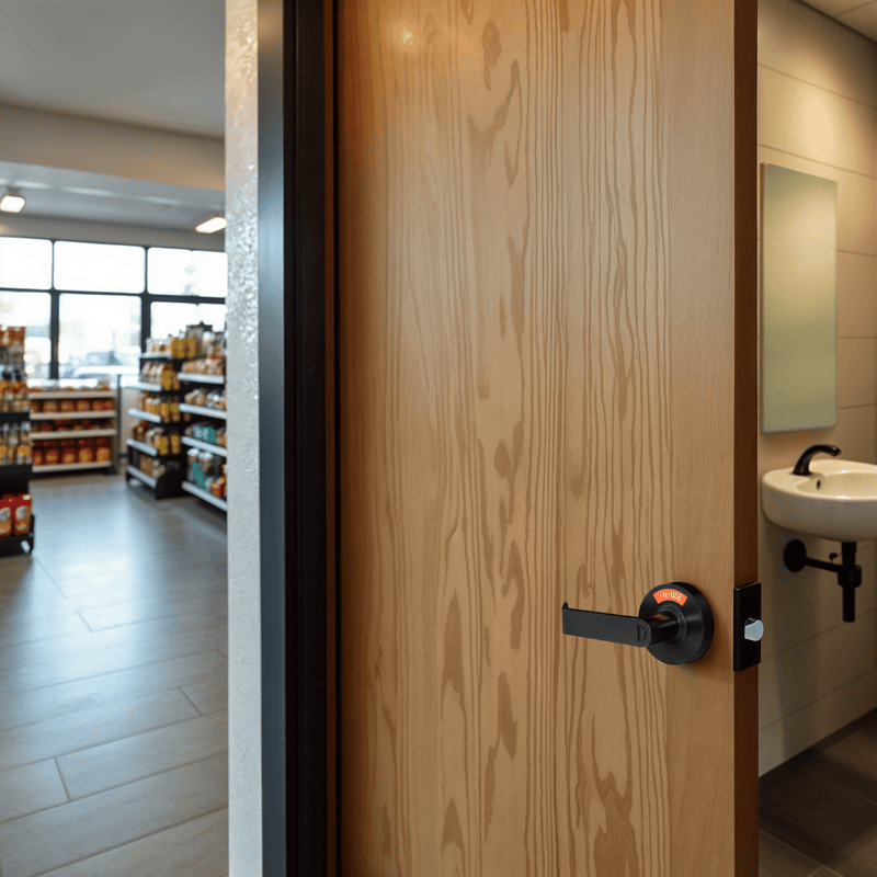 ADA Door Lock with Indicator in Matte Black - Right-Handed