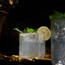Gatsby Tumbler Drinking Glass Set Of 2 Vintage Cocktail Crystal Drinking Glasses Art Deco Gold Plate by The Wine Savant