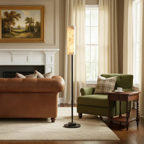 Alabaster Years Brass Floor Lamp, photo 2 of 26