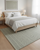 Custom Made Hand Knotted Modern Contemporary Gray Wool Area Rug