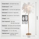 Luxury Ostrich Feather Floor Lamp, 160cm Tall Modern Standing Light with 58+ Extra-Full 45cm Lengthened Feathers by EP Designlab LLC