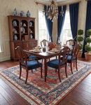 Hand Knotted Red And Blue Traditional Premium Wool Area Rug Custom Made to Order