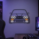 E30 Front View Metal Neon Car Wall Art - MTN0081