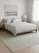 Custom Made Beige Modern Contemporary Hand Knotted Wool Area Rug