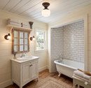 Antique Opal Simple Milk Glass Schoolhouse Ceiling Light | 6" Semi-Flush by The Lamp Goods