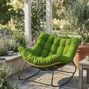 Outdoor Rocking Chair, Oversized Papasan Chair, Indoor Comfy Lounge Rocker by EP Designlab LLC