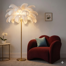 Luxury Ostrich Feather Floor Lamp, 160cm Tall Modern Standing Light with 58+ Extra-Full 45cm Lengthened Feathers by EP Designlab LLC