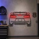 Camaro Back View Metal Neon Car Wall Art - MTN0073