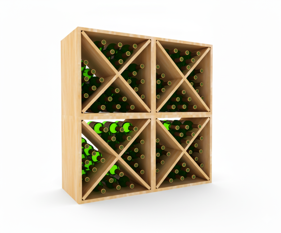 Modular Wine Cube Bin Storage for Various Size Bottles Stackable Design, photo 2 of 7