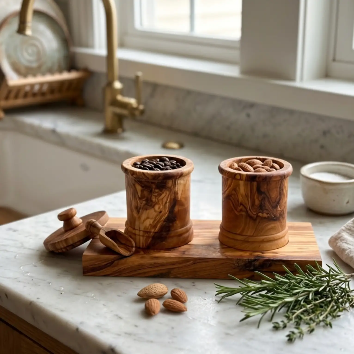 Olive Wood Canister Set, photo 3 of 11