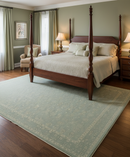 Custom Made Silver Traditional Silver Hand Knotted Wool Rug