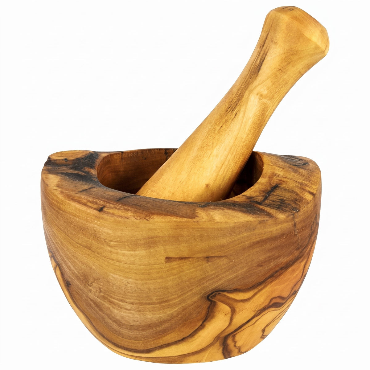 Olive Wood Rustic Mortar and Pestle, photo 2 of 15