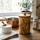 Olive Wood Spice Jar Salt Keeper w/Lid by Choixe