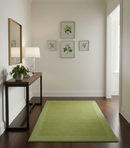 Custom Made Modern Solid Design Green Hand Tufted Wool Rug