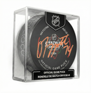 Owen Tippett Autographed Philadelphia Flyers 2024 Stadium Series Hockey Game Model Puck - Orange Sig by Dynasty Sports & Framing