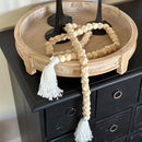 Bohemian Geometric Wood Garland with Tassels by Decor Steals