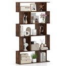 Geometric Bookshelf 5-Tier Bookcase with Open Shelves and Closed-back Cubes by DirectDeals