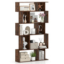 Geometric Bookshelf 5-Tier Bookcase with Open Shelves and Closed-back Cubes by LJGDeals