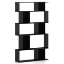Geometric Bookshelf 5-Tier Bookcase with Open Shelves and Closed-back Cubes by DirectDeals