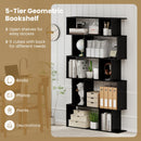 Geometric Bookshelf 5-Tier Bookcase with Open Shelves and Closed-back Cubes by DirectDeals