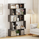 Geometric Bookshelf 5-Tier Bookcase with Open Shelves and Closed-back Cubes by DirectDeals