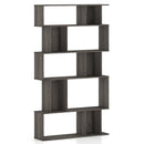 Geometric Bookshelf 5-Tier Bookcase with Open Shelves and Closed-back Cubes by DirectDeals