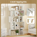 Geometric Bookshelf 5-Tier Bookcase with Open Shelves and Closed-back Cubes by DirectDeals