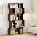 Geometric Bookshelf Set of 2 5-Tier Bookcase with Open Shelves and Closed-back Cubes by LJGDeals