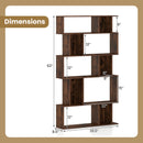 Geometric Bookshelf Set of 2 5-Tier Bookcase with Open Shelves and Closed-back Cubes by DirectDeals
