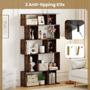Geometric Bookshelf Set of 2 5-Tier Bookcase with Open Shelves and Closed-back Cubes by LJGDeals