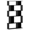 Geometric Bookshelf Set of 2 5-Tier Bookcase with Open Shelves and Closed-back Cubes by LJGDeals