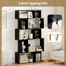 Geometric Bookshelf Set of 2 5-Tier Bookcase with Open Shelves and Closed-back Cubes by LJGDeals
