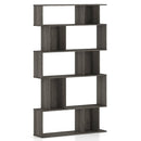 Geometric Bookshelf Set of 2 5-Tier Bookcase with Open Shelves and Closed-back Cubes by DirectDeals