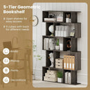 Geometric Bookshelf Set of 2 5-Tier Bookcase with Open Shelves and Closed-back Cubes by LJGDeals