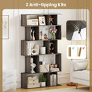 Geometric Bookshelf Set of 2 5-Tier Bookcase with Open Shelves and Closed-back Cubes by LJGDeals