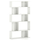 Geometric Bookshelf Set of 2 5-Tier Bookcase with Open Shelves and Closed-back Cubes by LJGDeals