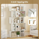 Geometric Bookshelf Set of 2 5-Tier Bookcase with Open Shelves and Closed-back Cubes by LJGDeals