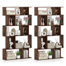 Geometric Bookshelf Set of 2 5-Tier Bookcase with Open Shelves and Closed-back Cubes by LJGDeals